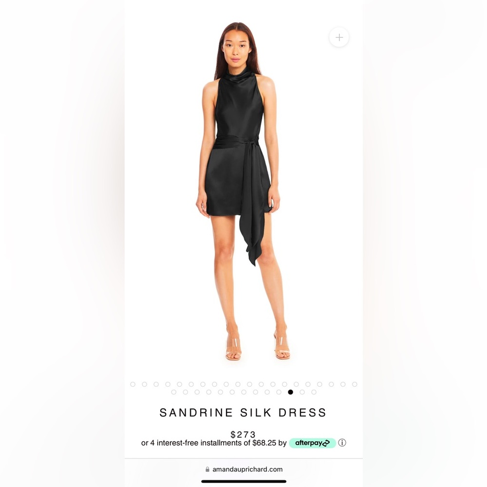 Amanda Uprichard Sandrine Silk Dress in Black, size Small